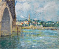 Картина автора Сислей Альфред под названием The Bridge at Saint-Cloud  				 - Мост в Сен-Клу
