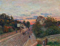 Картина автора Сислей Альфред под названием Sunset, Road to Versailles from Chavilles  				 - Закат, Дорога из Шавиля в Версаль