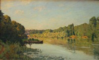 Картина автора Сислей Альфред под названием The Seine at Bougival, Morning  				 - Утро на Сене в Буживале