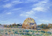 Картина автора Сислей Альфред под названием Haystacks in Moret in October  				 - Стог сена в Море в октябре