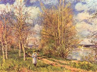 Картина автора Сислей Альфред под названием Лужайка весной