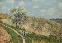 Картина автора Сислей Альфред под названием Landscape (Spring at Bougival)  				 - Пейзаж