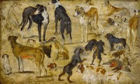 Картина автора Старший Ян Брейгель под названием Эскиз собак