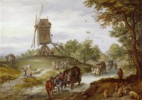 Картина автора Старший Ян Брейгель под названием Пейзаж с мельницей