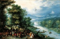 Картина автора Старший Ян Брейгель под названием Пейзаж с Товией и ангелом