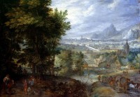 Картина автора Старший Ян Брейгель под названием Пейзаж с видом на деревню
