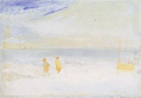 Картина автора Тёрнер Джозеф Мэллорд Уильям под названием Two Figures on a Beach with a Boat