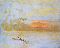 Картина автора Тёрнер Джозеф Мэллорд Уильям под названием Sunset seen from a Beach with Breakwater