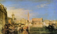 Картина автора Тёрнер Джозеф Мэллорд Уильям под названием Bridge of Sighs, Ducal Palace and Custom- House, Venice - Canaletti painting
