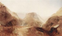 Картина автора Тёрнер Джозеф Мэллорд Уильям под названием Italian Landscape, probably Civita di Bagnoregio