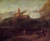 Картина автора Тёрнер Джозеф Мэллорд Уильям под названием Mountain Scene with Castle, probably Martigny