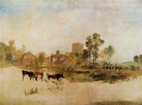 Картина автора Тёрнер Джозеф Мэллорд Уильям под названием Goring Mill and Church
