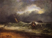 Картина автора Тёрнер Джозеф Мэллорд Уильям под названием Fishermen upon a Lee-Shore, in Squally