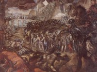 Картина автора Тинторетто Якопо под названием Frerico II. Gonzaga erobert Parma