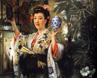 Картина автора Тиссо Жак Жозеф под названием Young Lady Holding Japanese Objects