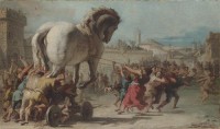 Картина автора Тьеполо Джованни Доменико под названием The Procession of the Trojan Horse into Troy