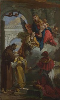 Картина автора Тьеполо Джованни Баттиста под названием The Virgin and Child appearing to a Group of Saints