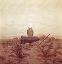 Картина автора Фридрих Каспар Давид под названием Landschaft mit Grab, Sarg und Eule