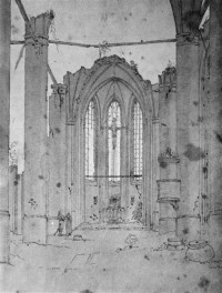 Картина автора Фридрих Каспар Давид под названием Die Greifswalder Jacobikirche als Ruine