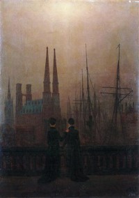 Картина автора Фридрих Каспар Давид под названием Die Schwestern auf dem Söller am Hafen