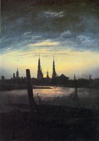 Картина автора Фридрих Каспар Давид под названием Stadt bei Mondaufgang