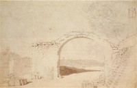 Картина автора Фридрих Каспар Давид под названием Strabe an der Elbe mit verfallenem Torbogen