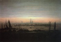 Картина автора Фридрих Каспар Давид под названием Greifswald im Mondschein