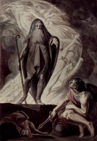 Картина автора Фюсли Иоганн Генрих под названием Tiresias Appears to Ulysses During the Sacrificing