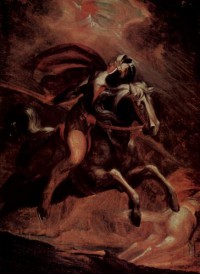Картина автора Фюсли Иоганн Генрих под названием Cerasimus und Huon fliehen vor dem Elfenkönig Oberon