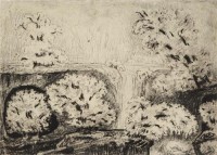 Картина автора Хилл Карл Фредерик под названием Landscape with waterfall and fruit trees in bloom