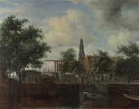 Картина автора Хоббема Мейндерт под названием The Haarlem Lock, Amsterdam