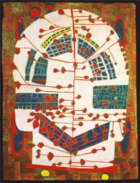 Картина автора Хундертвассер Фриденсрайх под названием automobile avec des gouttes de pluie rouges II