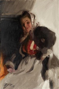Картина автора Цорн Андерс под названием By the fireplace