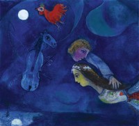 Картина автора Шагал Марк под названием COQ  ROUGE  DANS  LA  NUIT   				 - В ночь красного петуха
