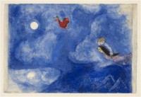Картина автора Шагал Марк под названием Aleko and Zemphira by Moonlight, decor for Aleko