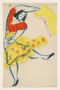 Картина автора Шагал Марк под названием Gypsy, costume design for Aleko