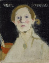 Картина автора Шерфбек Хелена под названием Självporträtt med svart fond