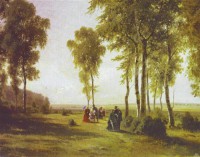 Картина автора Шишкин Иван под названием Пейзаж с гуляющими