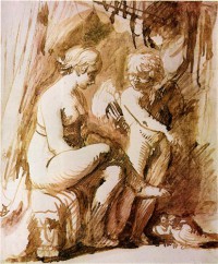 Картина автора Эльсхеймер Адам под названием Venus and Cupid, study