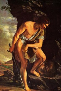 Картина автора Эльсхеймер Адам под названием David with the Head of Goliath