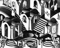 Картина автора Эшер Мауриц Корнелис под названием Convexity and concavity  				 - Выпуклость и вогнутость