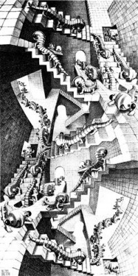 Картина автора Эшер Мауриц Корнелис под названием house of stairs  				 - Дом лестниц