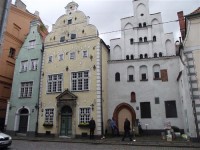 Картина автора Архитектура под названием Three brothers in Old Riga.  				 - Три  брата  в  Старой  Риге.
