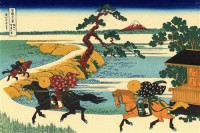 Картина автора Гравюры под названием Village of Sekiya at Sumida river  				 - Деревня Секия на реке Сумида