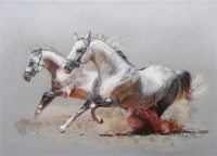 Картина автора Животные под названием horses  				 - Белые Лошади