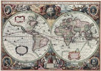Картина автора Постеры под названием Nova Totius Terrarum Orbis Geographica Ac Hydrographica Tabula  				 - Древняя карта мира