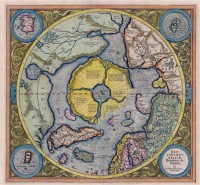 Картина автора Карты под названием Map of Hyperborea. The author is Gerhardus Mercator. 1595  				 - Карта Гипербореи Герарда Меркатора 1595 год