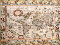 Картина автора Постеры под названием Nove Totius Terrarum Orbis Geographica, 1606  				 - Карты