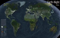 Картина автора Космос под названием Вид Земли из космоса ночью